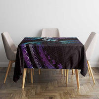 Hawaii Map Kanaka Maoli Tablecloth Fantastic Frangipani Amethyst Gradient