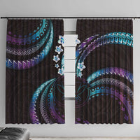 Hawaii Map Kanaka Maoli Window Curtain Fantastic Frangipani Amethyst Gradient