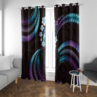 Hawaii Map Kanaka Maoli Window Curtain Fantastic Frangipani Amethyst Gradient