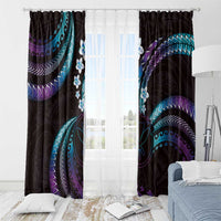 Hawaii Map Kanaka Maoli Window Curtain Fantastic Frangipani Amethyst Gradient