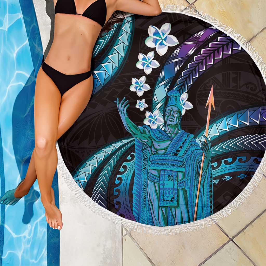 Hawaii King Kamehameha Beach Blanket Fantastic Plumeria Amethyst Gradient