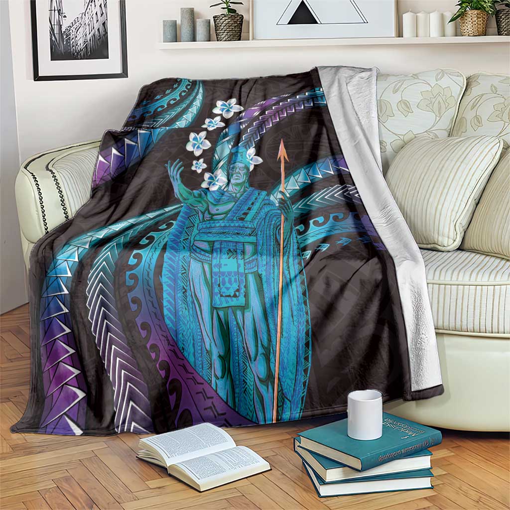 Hawaii King Kamehameha Blanket Fantastic Plumeria Amethyst Gradient