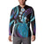 Hawaii King Kamehameha Button Sweatshirt Fantastic Plumeria Amethyst Gradient