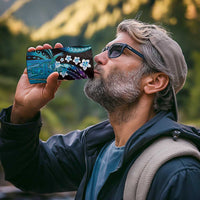 Hawaii King Kamehameha 4 in 1 Can Cooler Tumbler Fantastic Plumeria Amethyst Gradient