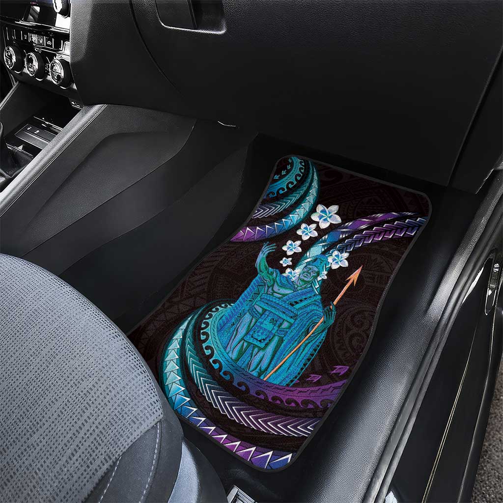 Hawaii King Kamehameha Car Mats Fantastic Plumeria Amethyst Gradient