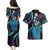 Hawaii King Kamehameha Couples Matching Puletasi and Hawaiian Shirt Fantastic Plumeria Amethyst Gradient