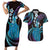 Hawaii King Kamehameha Couples Matching Short Sleeve Bodycon Dress and Hawaiian Shirt Fantastic Plumeria Amethyst Gradient