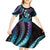 Hawaii King Kamehameha Kid Short Sleeve Dress Fantastic Plumeria Amethyst Gradient