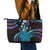 Hawaii King Kamehameha Leather Tote Bag Fantastic Plumeria Amethyst Gradient
