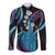 Hawaii King Kamehameha Long Sleeve Button Shirt Fantastic Plumeria Amethyst Gradient