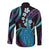 Hawaii King Kamehameha Long Sleeve Button Shirt Fantastic Plumeria Amethyst Gradient