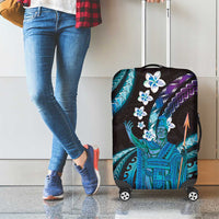 Hawaii King Kamehameha Luggage Cover Fantastic Plumeria Amethyst Gradient