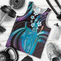 Hawaii King Kamehameha Men Tank Top Fantastic Plumeria Amethyst Gradient