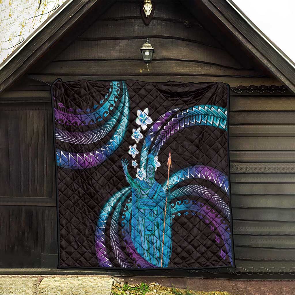 Hawaii King Kamehameha Quilt Fantastic Plumeria Amethyst Gradient