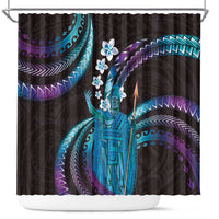 Hawaii King Kamehameha Shower Curtain Fantastic Plumeria Amethyst Gradient