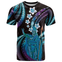 Hawaii King Kamehameha T Shirt Fantastic Plumeria Amethyst Gradient