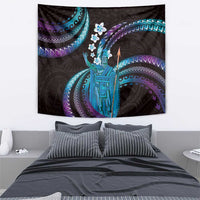 Hawaii King Kamehameha Tapestry Fantastic Plumeria Amethyst Gradient