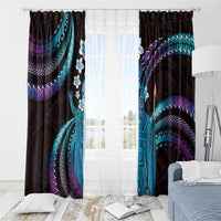 Hawaii King Kamehameha Window Curtain Fantastic Plumeria Amethyst Gradient