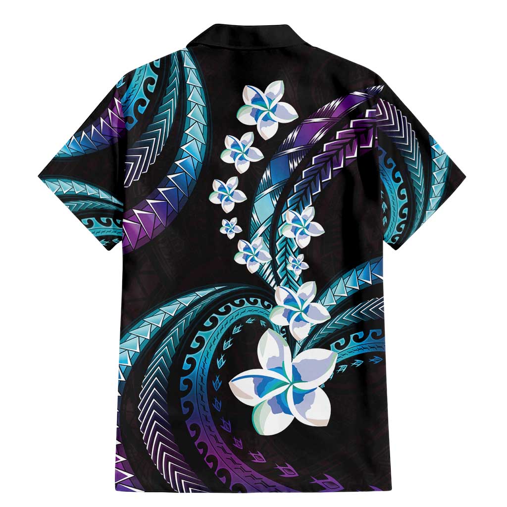 Hawaii Plumeria Family Matching Mermaid Dress and Hawaiian Shirt Amethyst Gradient Polynesian Pattern