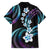 Hawaii Plumeria Family Matching Puletasi and Hawaiian Shirt Amethyst Gradient Polynesian Pattern
