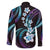 Hawaii Plumeria Family Matching Puletasi and Hawaiian Shirt Amethyst Gradient Polynesian Pattern
