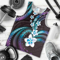 Hawaii Plumeria Men Tank Top Amethyst Gradient Polynesian Pattern