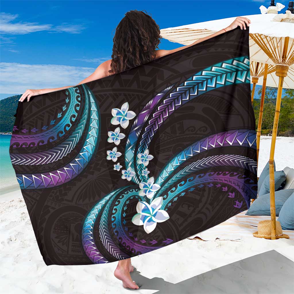 Hawaii Plumeria Sarong Amethyst Gradient Polynesian Pattern