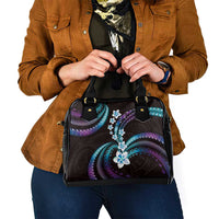 Hawaii Plumeria Shoulder Handbag Amethyst Gradient Polynesian Pattern LT01 - Polynesian Pride