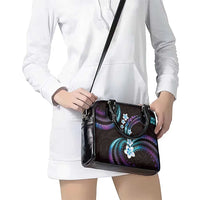 Hawaii Plumeria Shoulder Handbag Amethyst Gradient Polynesian Pattern LT01 - Polynesian Pride