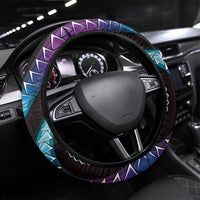 Hawaii Plumeria Steering Wheel Cover Amethyst Gradient Polynesian Pattern