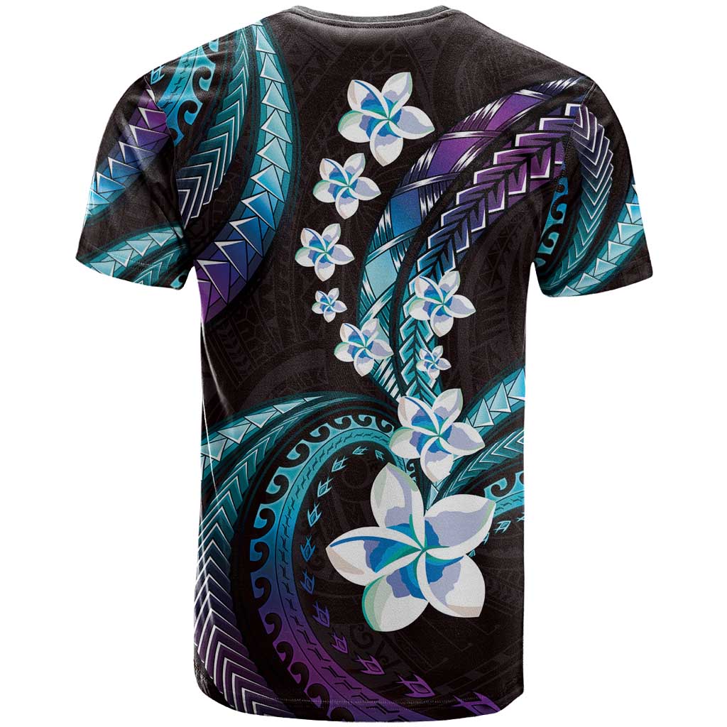 Hawaii Plumeria T Shirt Amethyst Gradient Polynesian Pattern