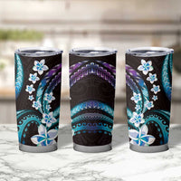 Hawaii Plumeria Tumbler Cup Amethyst Gradient Polynesian Pattern