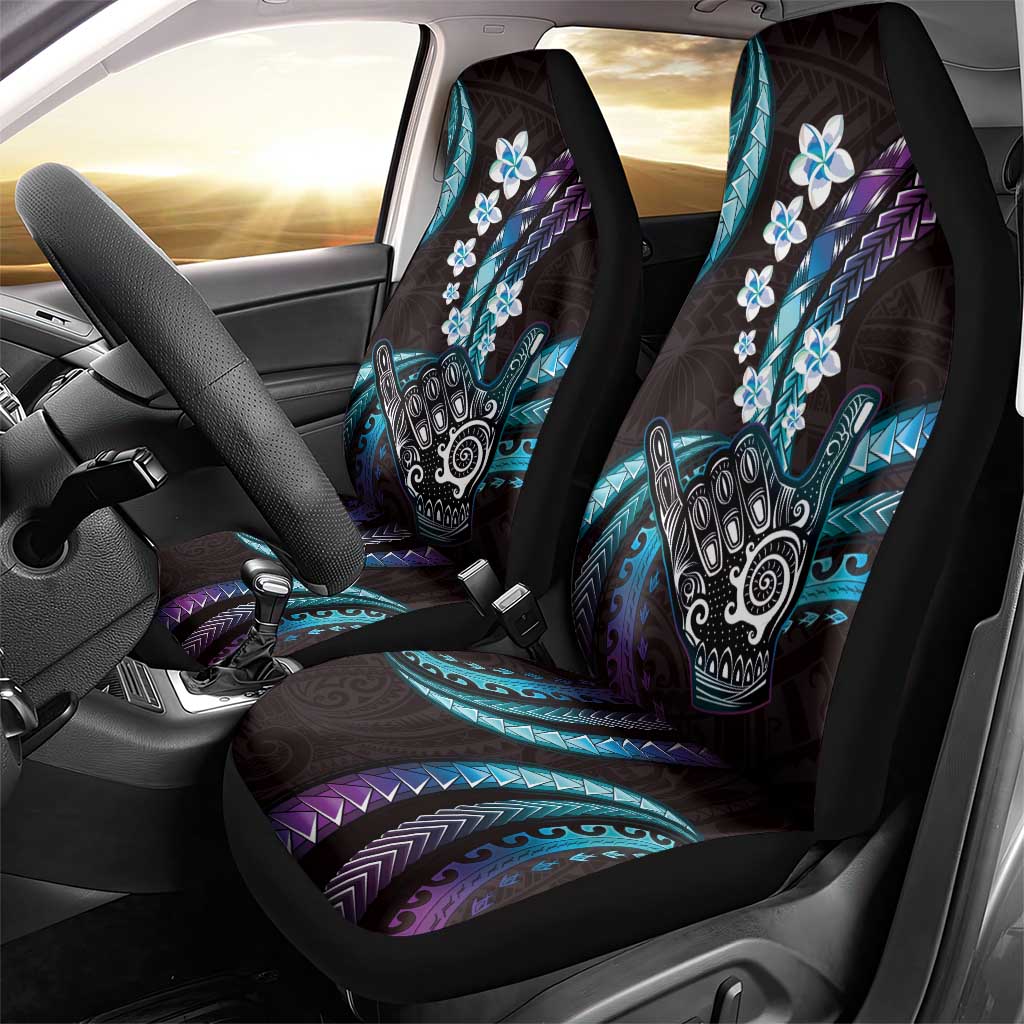 Hawaii Shaka Sign Car Seat Cover Fantastic Frangipani Amethyst Gradient