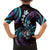 Hawaii Shaka Sign Family Matching Off The Shoulder Long Sleeve Dress and Hawaiian Shirt Fantastic Frangipani Amethyst Gradient