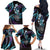 Hawaii Shaka Sign Family Matching Off The Shoulder Long Sleeve Dress and Hawaiian Shirt Fantastic Frangipani Amethyst Gradient