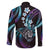 Hawaii Shaka Sign Family Matching Off Shoulder Short Dress and Hawaiian Shirt Fantastic Frangipani Amethyst Gradient