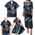 Hawaii Shaka Sign Family Matching Puletasi and Hawaiian Shirt Fantastic Frangipani Amethyst Gradient