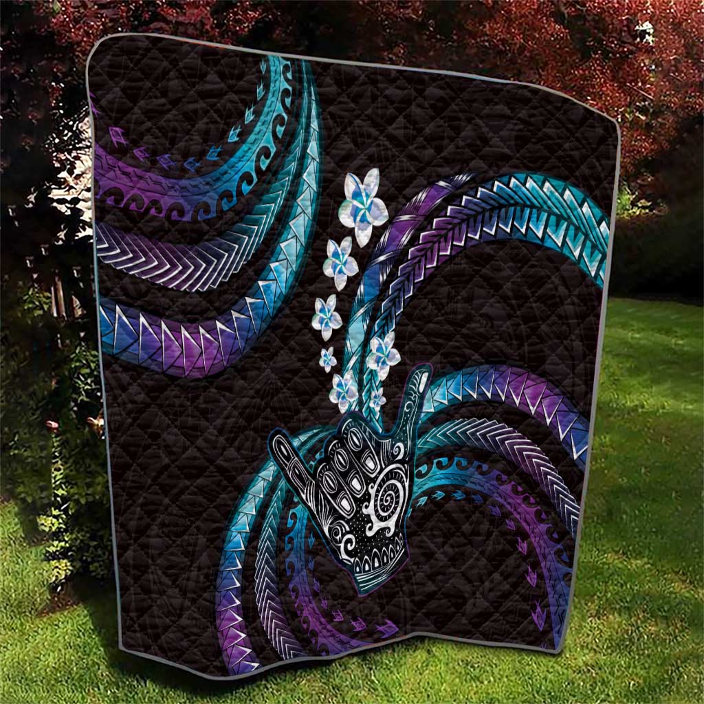 Hawaii Shaka Sign Quilt Fantastic Frangipani Amethyst Gradient