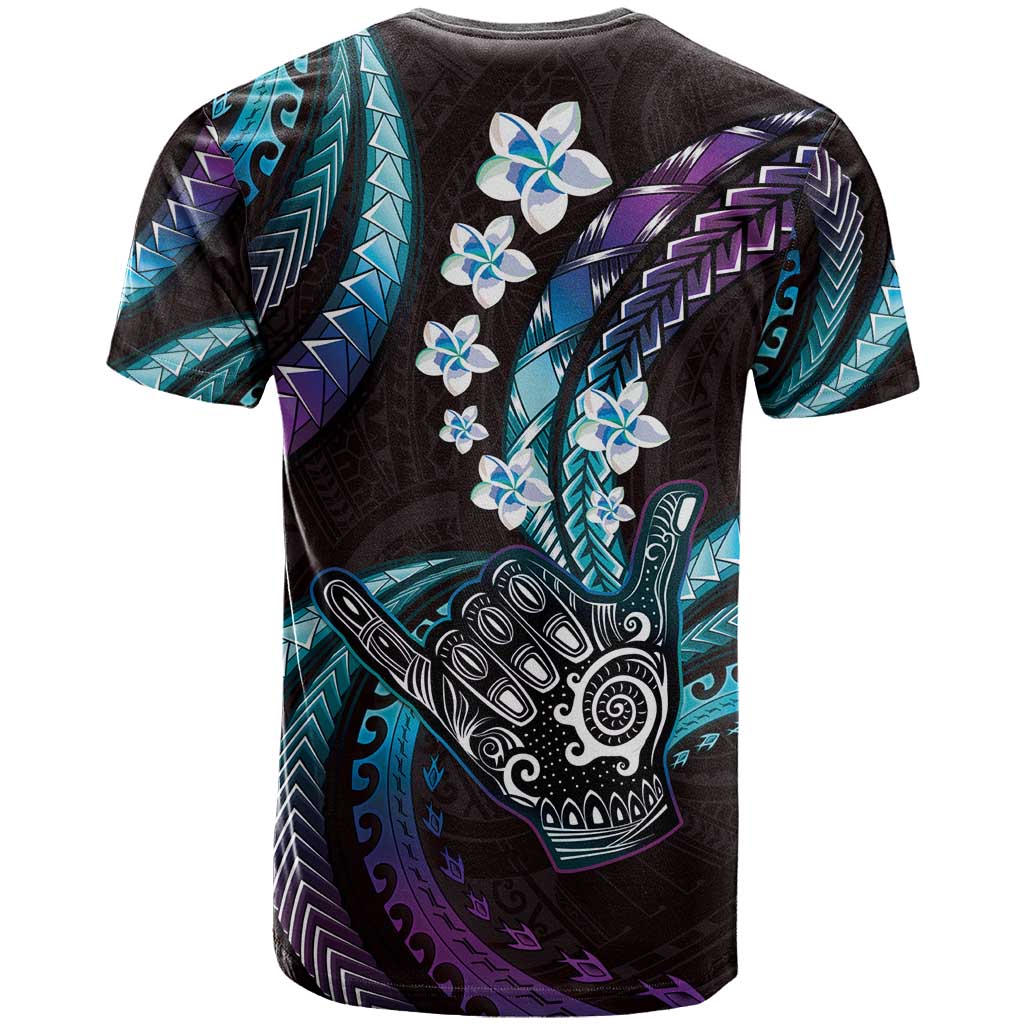 Hawaii Shaka Sign T Shirt Fantastic Frangipani Amethyst Gradient