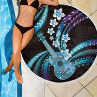 Hawaiian Ukulele Beach Blanket Amethyst Gradient Fantastic Plumeria