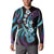 Hawaiian Ukulele Button Sweatshirt Amethyst Gradient Fantastic Plumeria