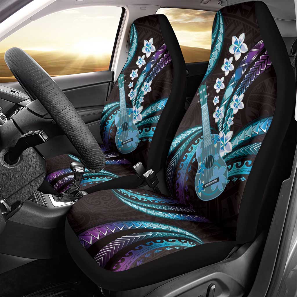 Hawaiian Ukulele Car Seat Cover Amethyst Gradient Fantastic Plumeria