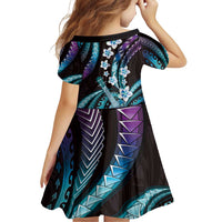 Hawaiian Ukulele Family Matching Off Shoulder Short Dress and Hawaiian Shirt Amethyst Gradient Fantastic Plumeria