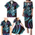 Hawaiian Ukulele Family Matching Puletasi and Hawaiian Shirt Amethyst Gradient Fantastic Plumeria