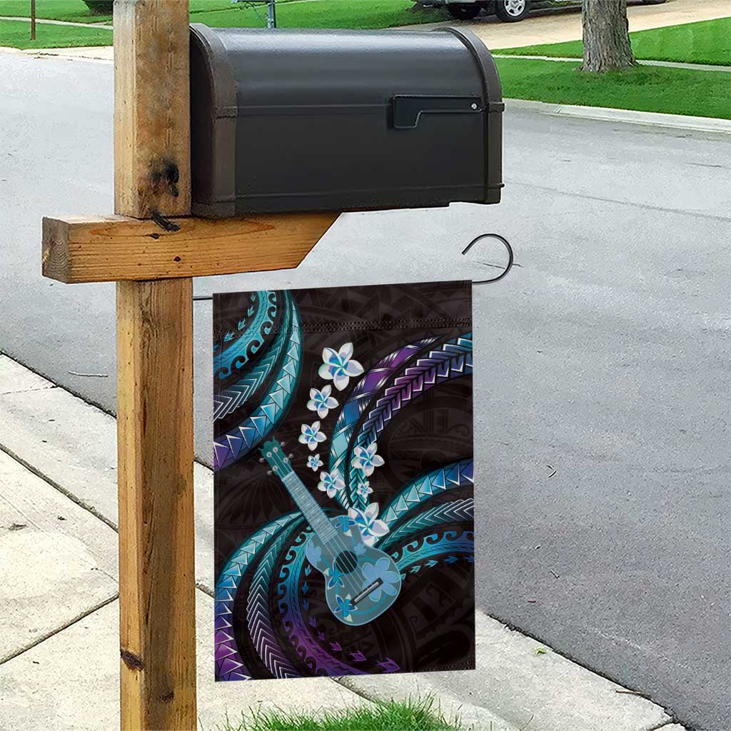 Hawaiian Ukulele Garden Flag Amethyst Gradient Fantastic Plumeria