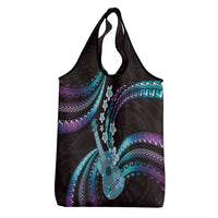 Hawaiian Ukulele Grocery Bag Amethyst Gradient Fantastic Plumeria