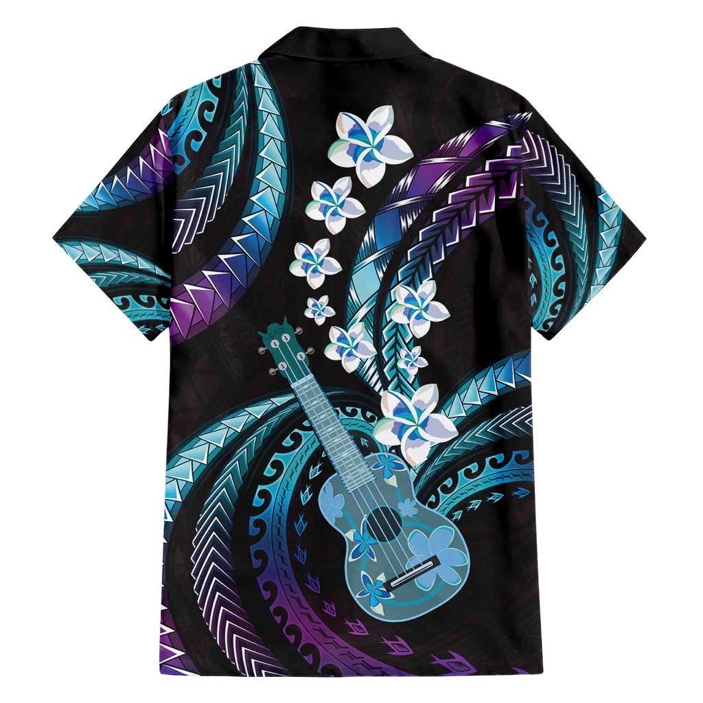 Hawaiian Ukulele Hawaiian Shirt Amethyst Gradient Fantastic Plumeria