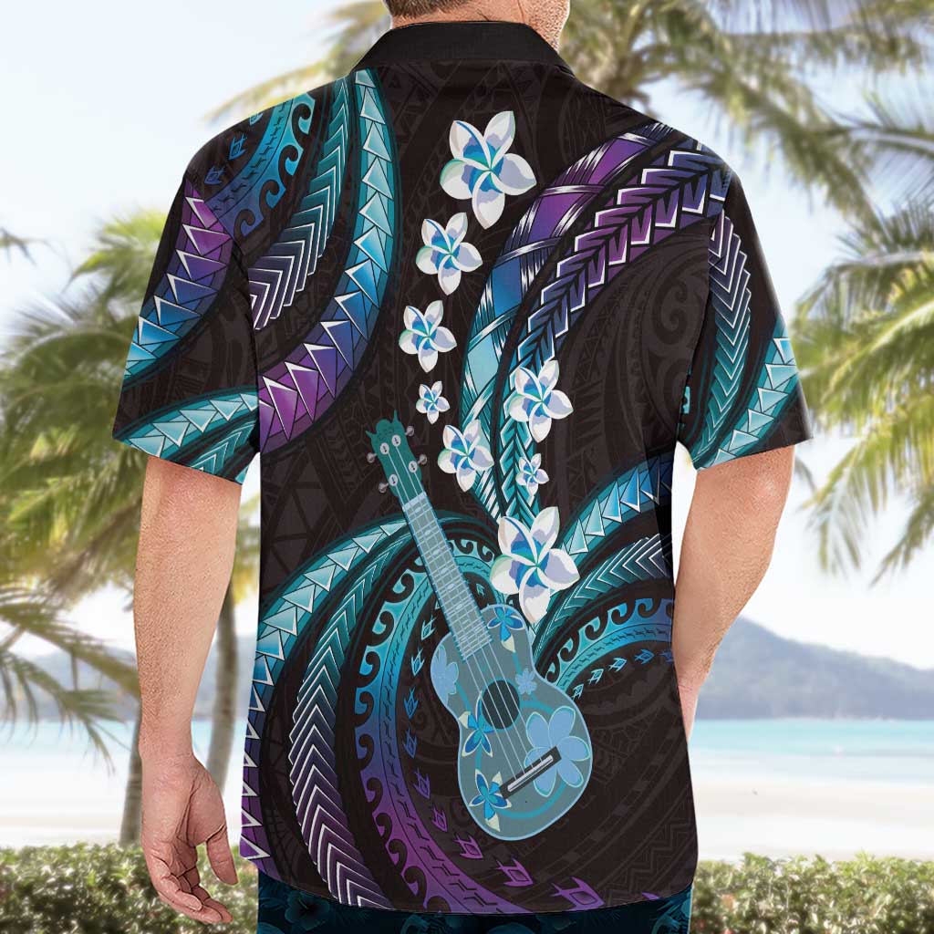 Hawaiian Ukulele Hawaiian Shirt Amethyst Gradient Fantastic Plumeria
