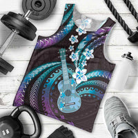 Hawaiian Ukulele Men Tank Top Amethyst Gradient Fantastic Plumeria