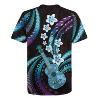 Hawaiian Ukulele Rugby Jersey Amethyst Gradient Fantastic Plumeria